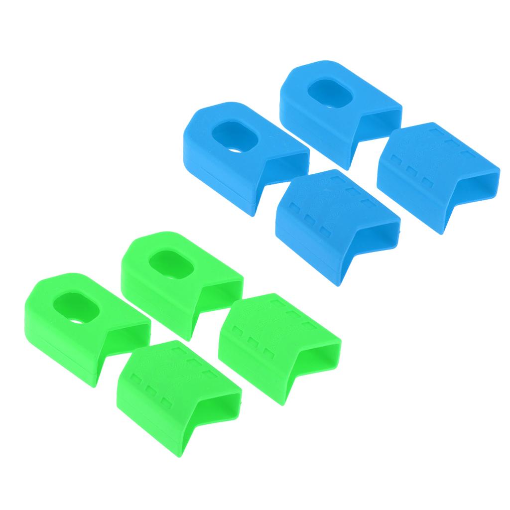 2 Sets (8PCS) Bike Crank Protector Cycling Crankset Protectors Blue & Green