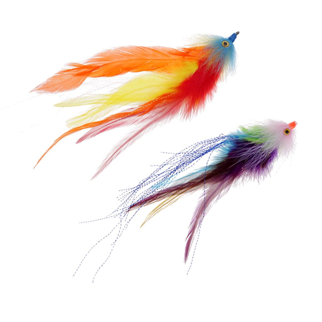 2pcs HOOK / TUBE Trout Salmon Steelhead Fly Fishing Streamer Flies Saltwater