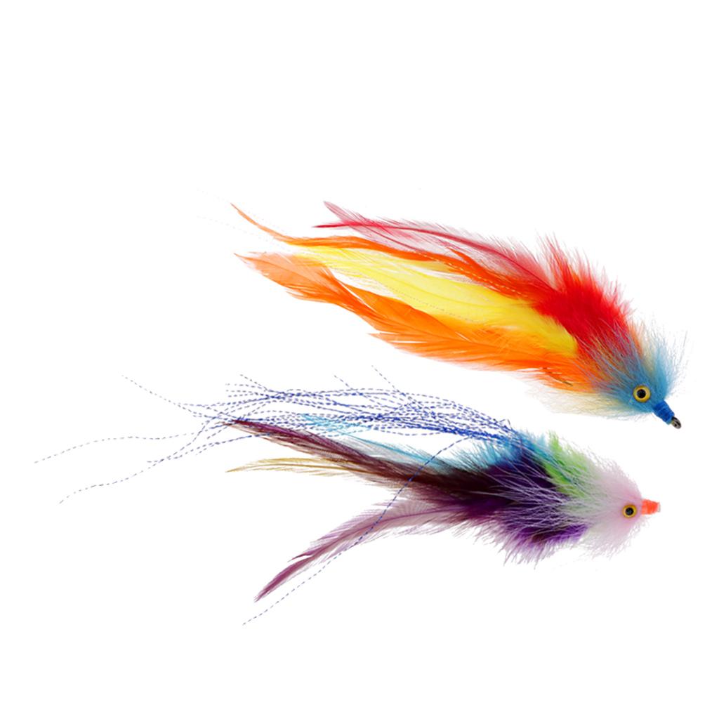 2pcs HOOK / TUBE Trout Salmon Steelhead Fly Fishing Streamer Flies Saltwater