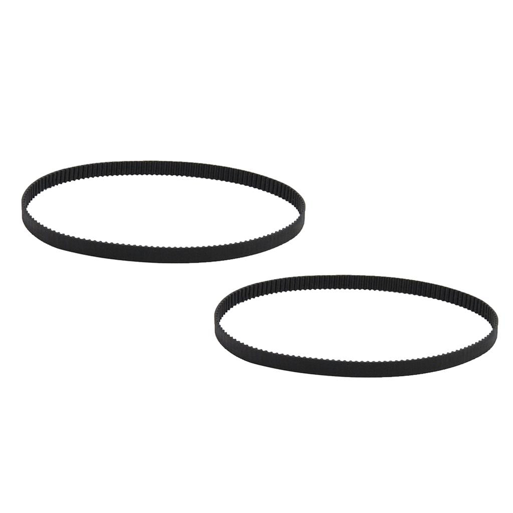 2 piece 3D Printer Belt Closed Loop Rubber GT2 Timing Belt 2GT-6 Black 200mm