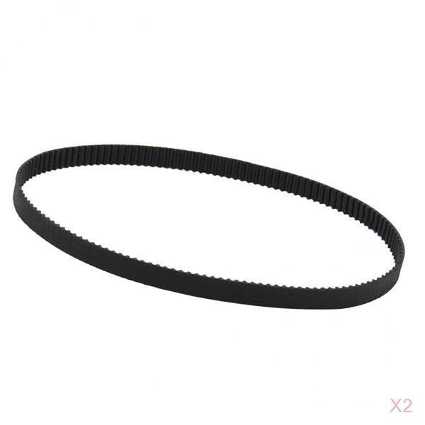 2 piece 3D Printer Belt Closed Loop Rubber GT2 Timing Belt 2GT-6 Black 200mm