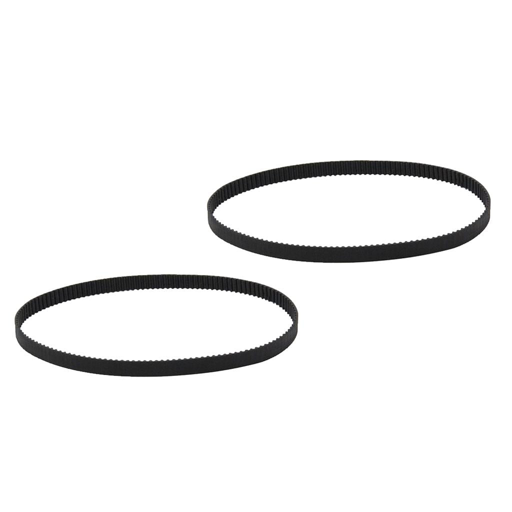 2 piece 3D Printer Belt Closed Loop Rubber GT2 Timing Belt 2GT-6 Black 200mm