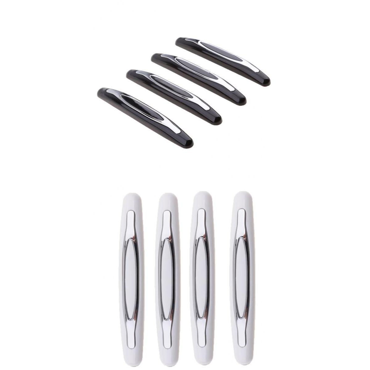 8 Pieces Universal Car Door Edge Bumper Protector Guard Sticker White+Black