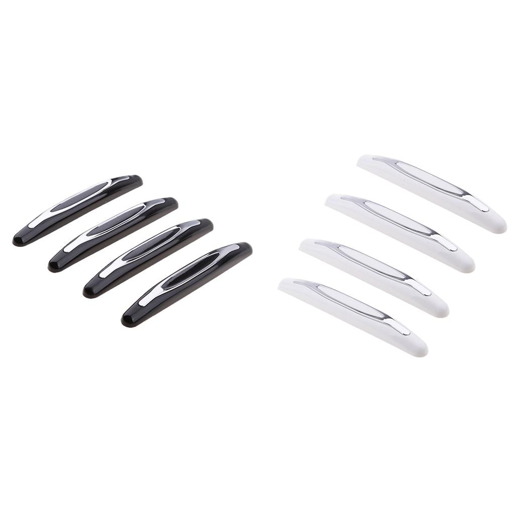 8 Pieces Universal Car Door Edge Bumper Protector Guard Sticker White+Black