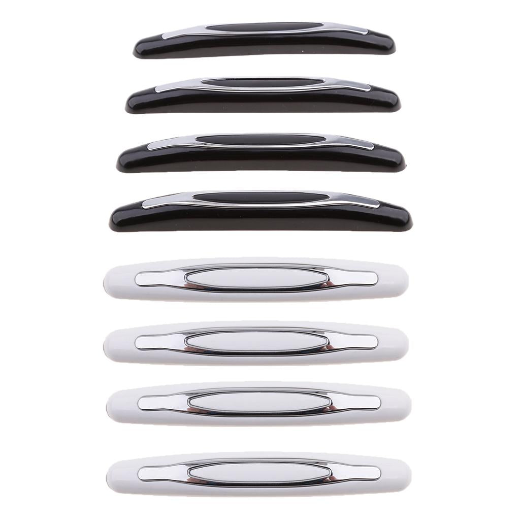 8 Pieces Universal Car Door Edge Bumper Protector Guard Sticker White+Black