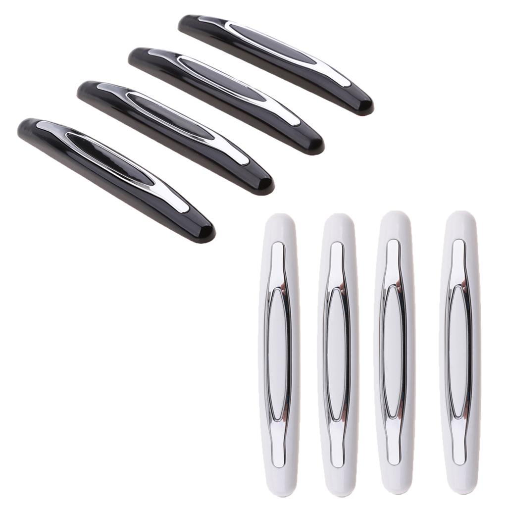 8 Pieces Universal Car Door Edge Bumper Protector Guard Sticker White+Black