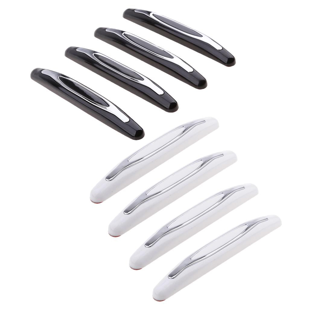 8 Pieces Universal Car Door Edge Bumper Protector Guard Sticker White+Black
