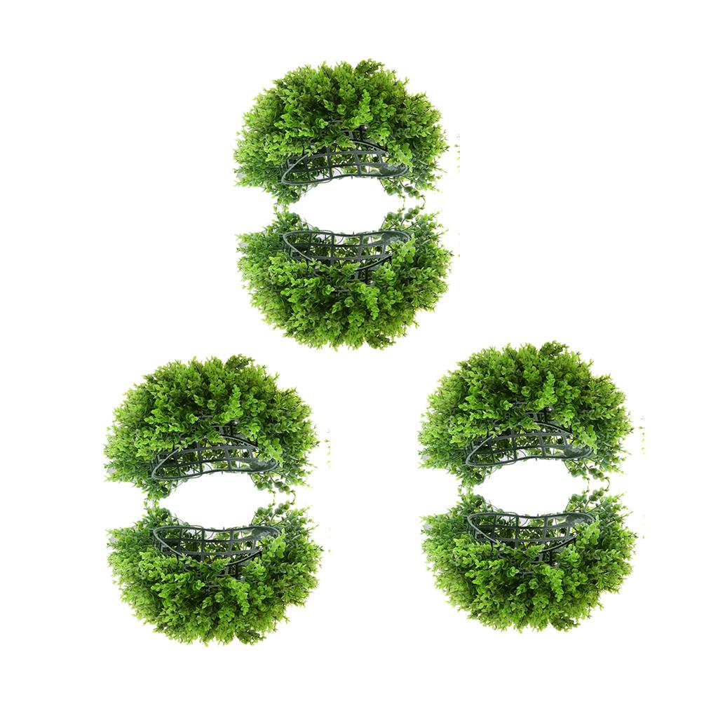 3xArtificial Topiary Ball Decorative Garden Pants Ball Home Garden Green