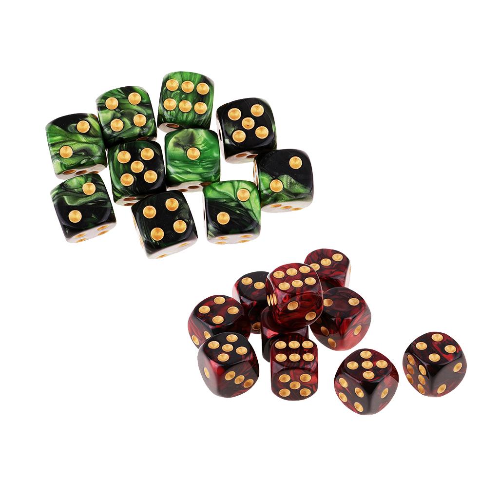 20Pcs 6-sided Game Dice 16mm Dice for Board Games and Teaching Math Accs