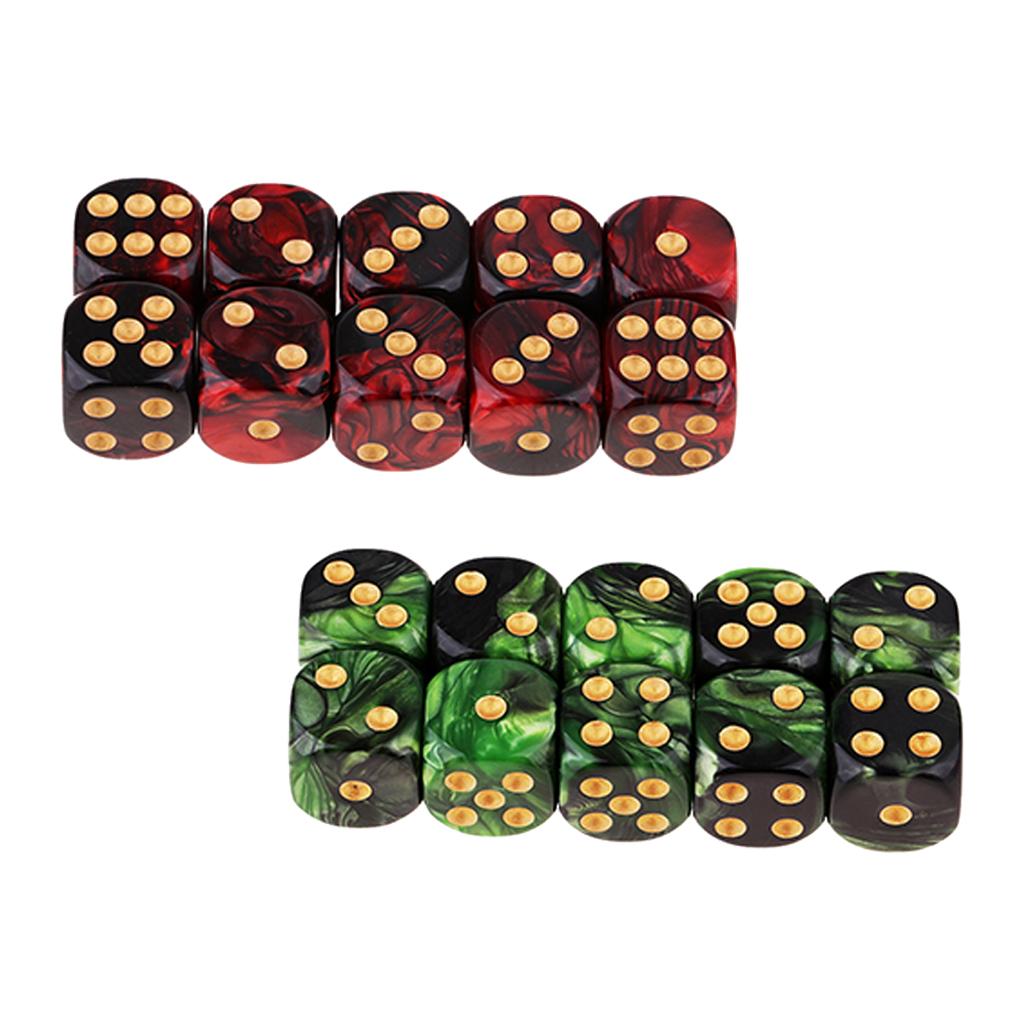 20Pcs 6-sided Game Dice 16mm Dice for Board Games and Teaching Math Accs