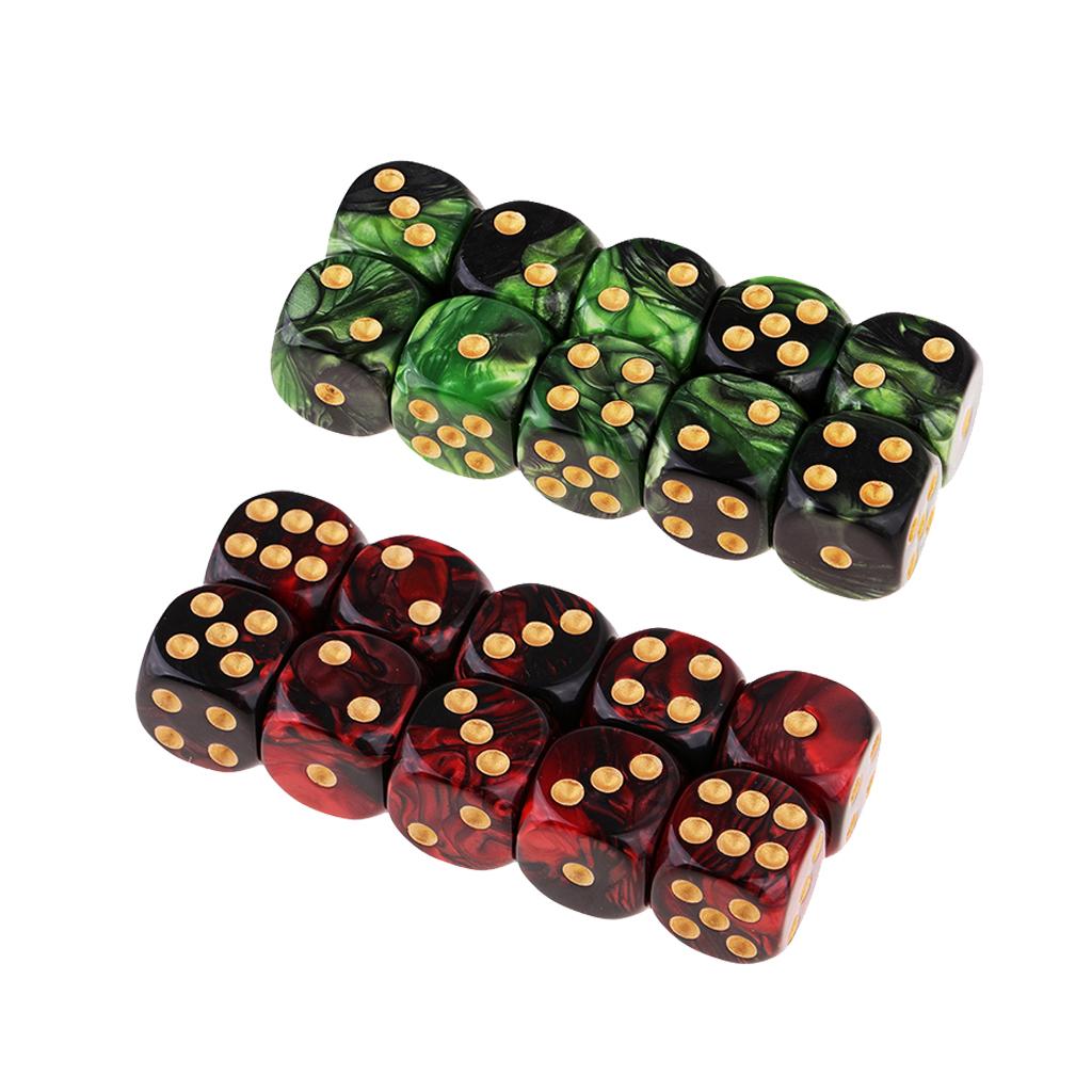 20Pcs 6-sided Game Dice 16mm Dice for Board Games and Teaching Math Accs