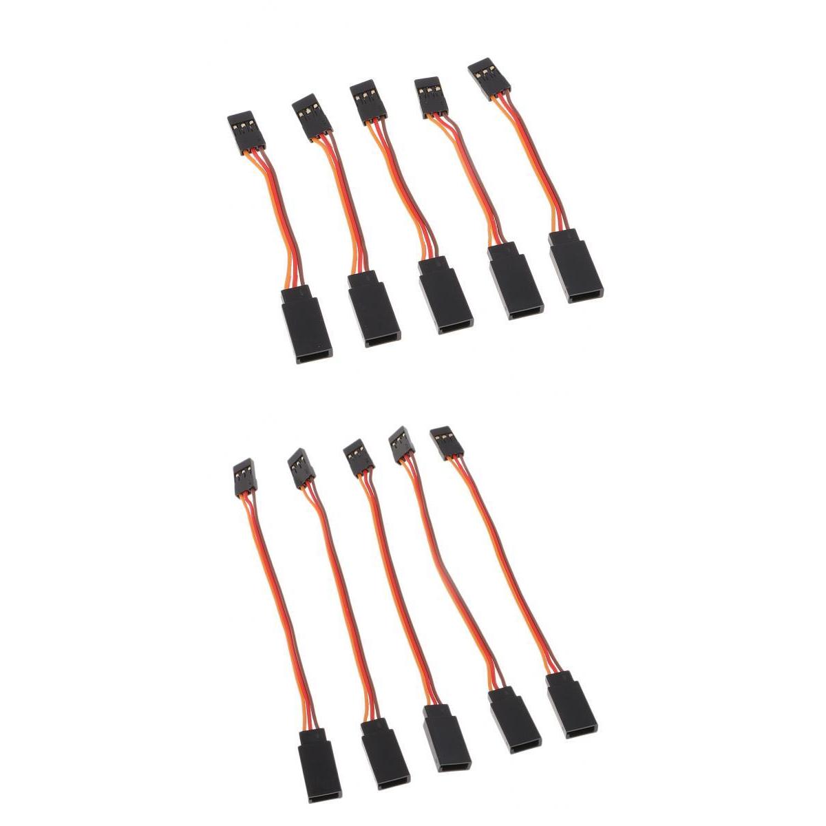 10 Piece 50-100mm 3 Pin Servo Extension Cord for Futaba JR Connector Accs