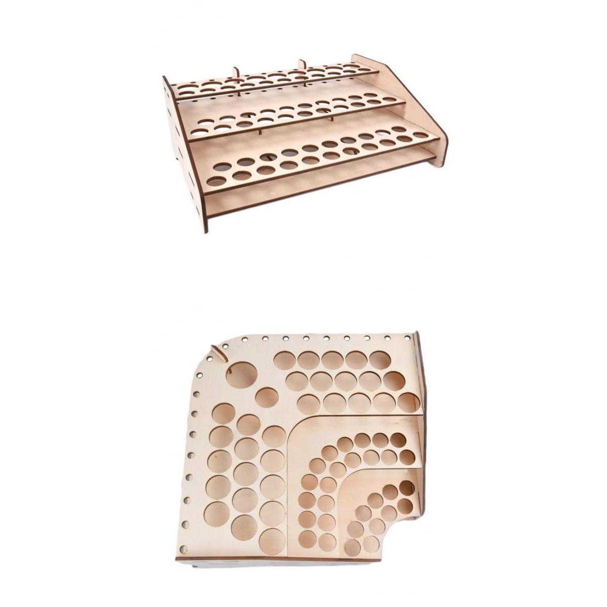 2pcs Wooden Paints Rack Modular Stand Model Hobby Parts Tools Storage Rack