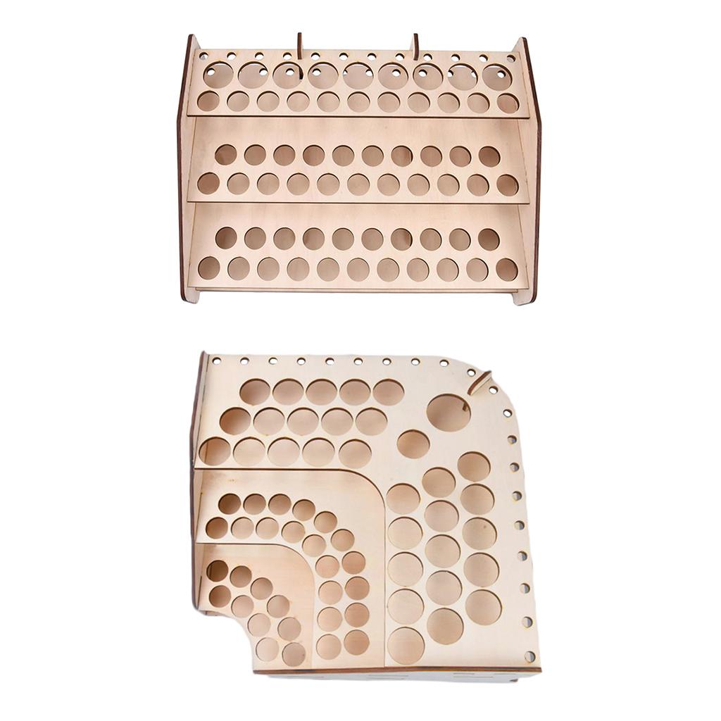 2pcs Wooden Paints Rack Modular Stand Model Hobby Parts Tools Storage Rack