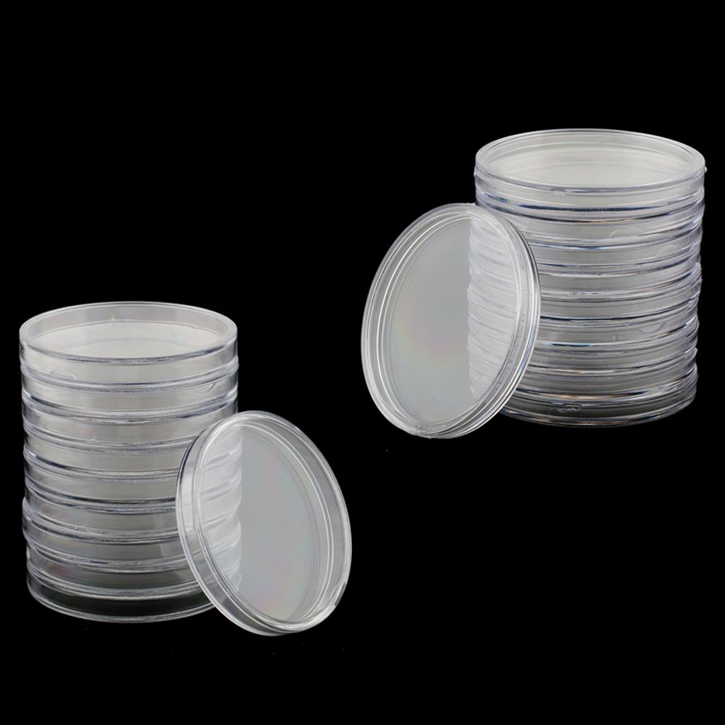 20 Pieces Clear Coin Capsules Containers Holders Collectors Gift 65mm 55mm