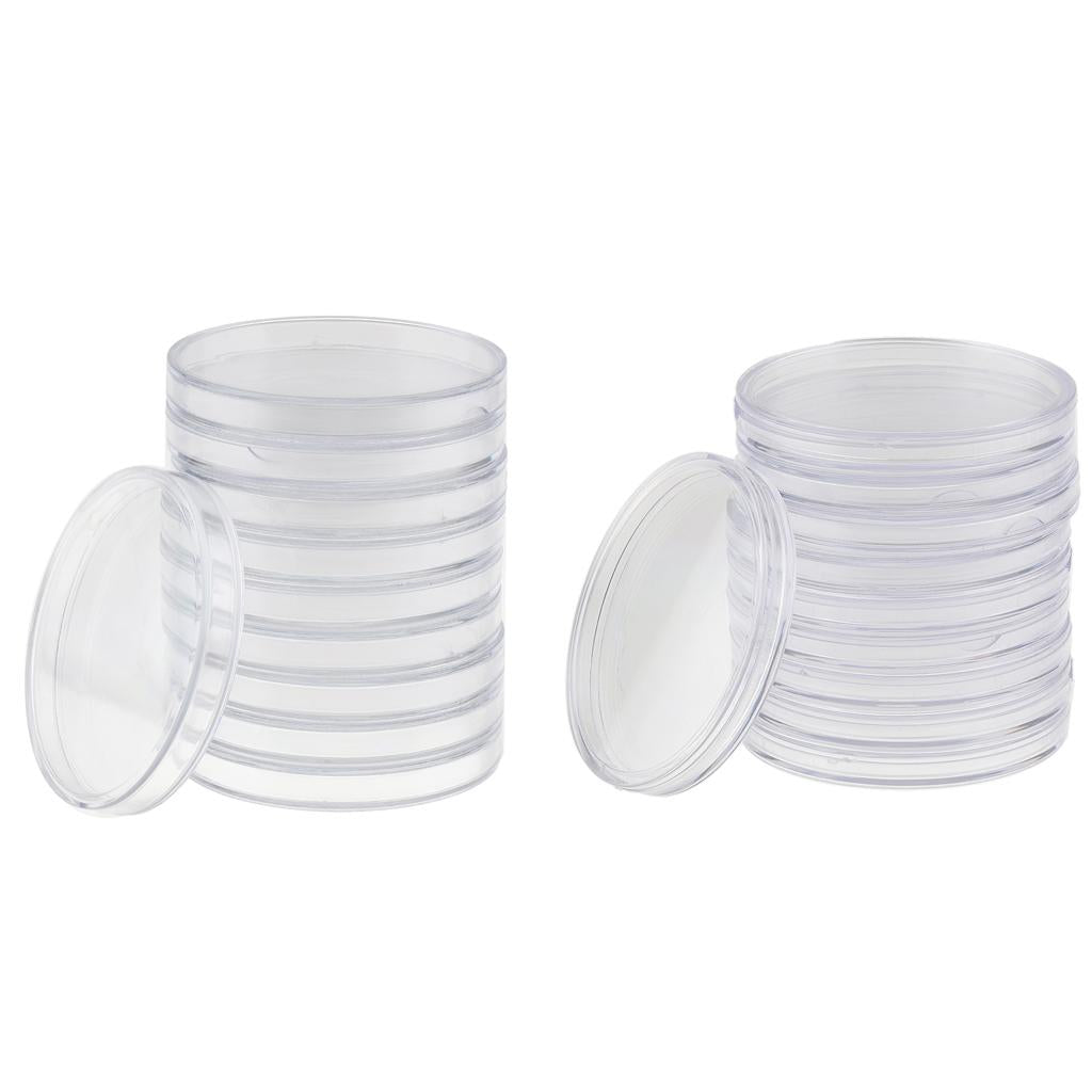 20 Pieces Clear Coin Capsules Containers Holders Collectors Gift 65mm 55mm