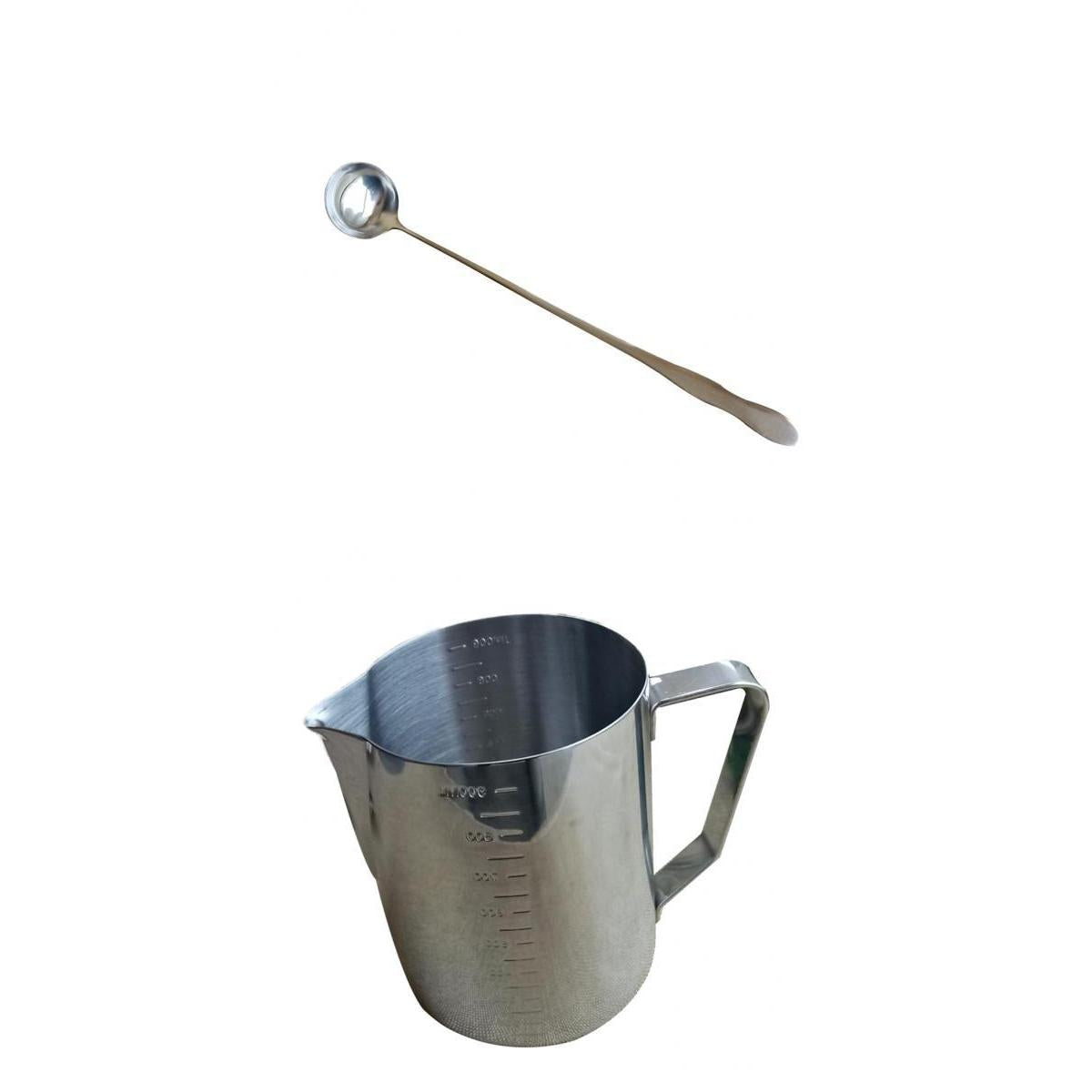 900ml Stainless Steel Candle Making Pitcher Pouring Pot Long Stirring Spoon