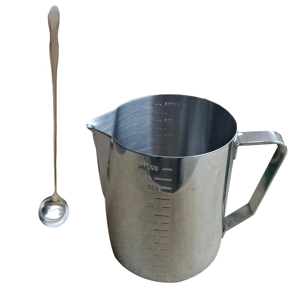 900ml Stainless Steel Candle Making Pitcher Pouring Pot Long Stirring Spoon