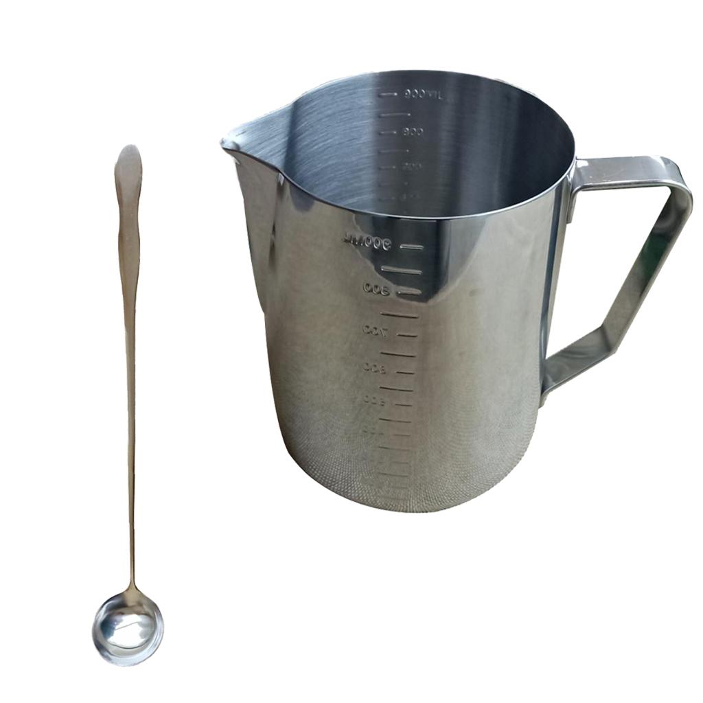 900ml Stainless Steel Candle Making Pitcher Pouring Pot Long Stirring Spoon