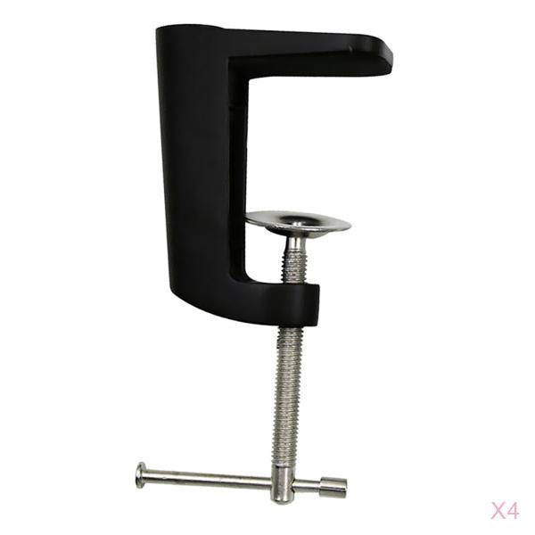 4Pcs Metal Adjustable Arm Desk Clamp Table Lamp Clip Holder Stand Black