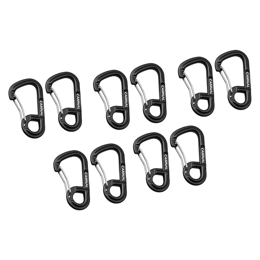 10Pcs Aluminum Alloy Key Buckle Snap Spring Clip Hook Carabiner Keychain