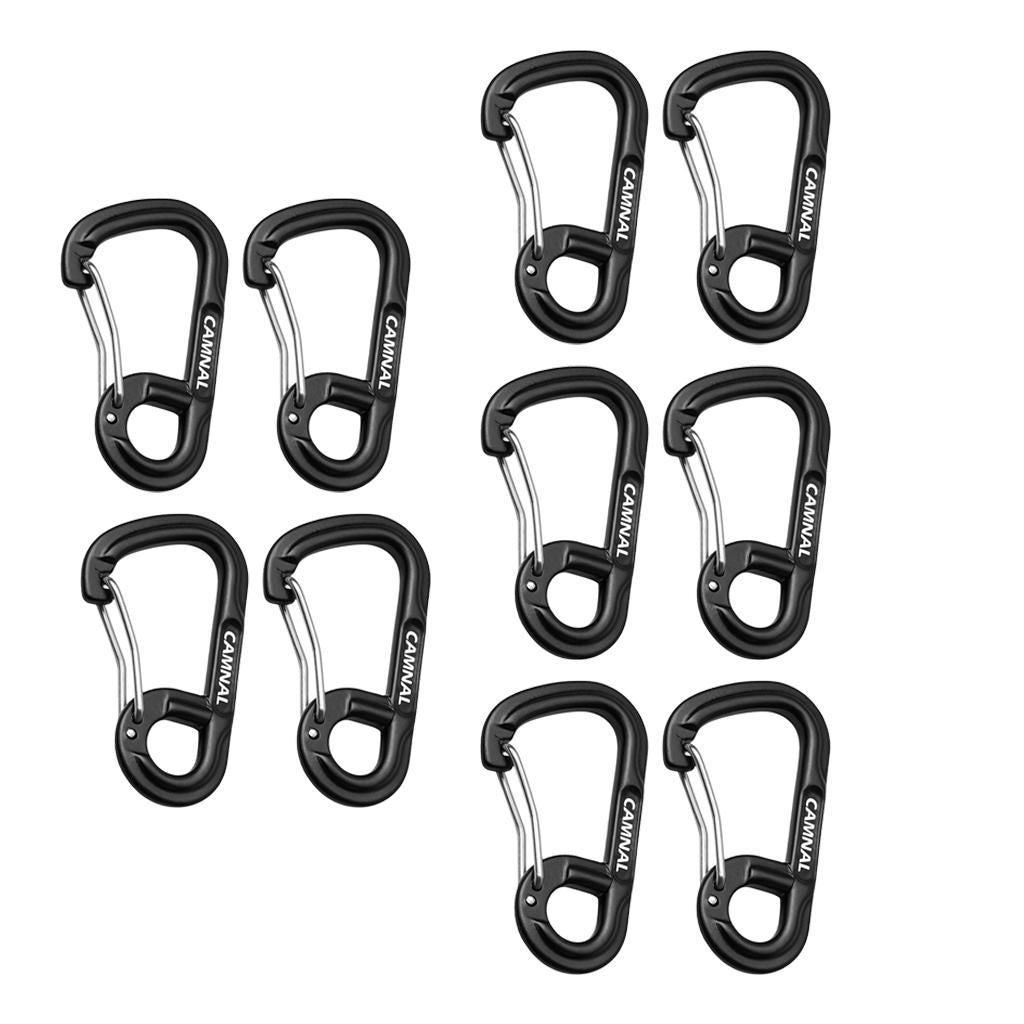 10Pcs Aluminum Alloy Key Buckle Snap Spring Clip Hook Carabiner Keychain