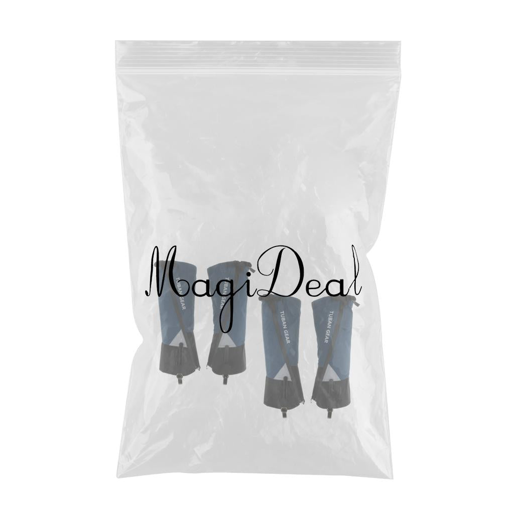 4pcs Waterproof Walking Trekking Gaiters Boots Cover Leggings Blue M