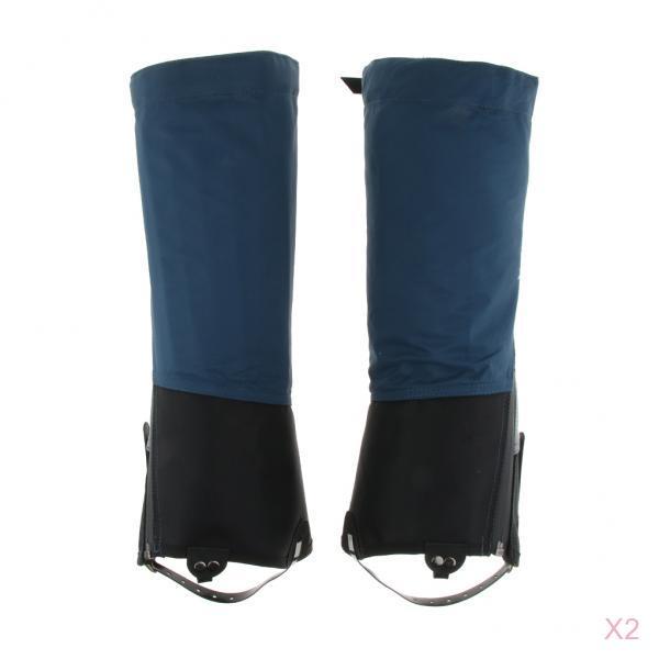 4pcs Waterproof Walking Trekking Gaiters Boots Cover Leggings Blue M