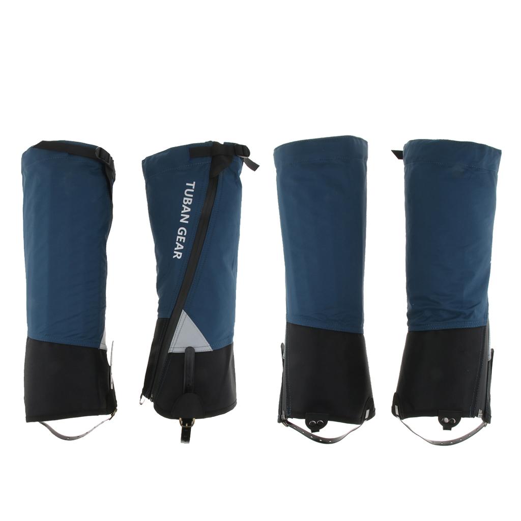 4pcs Waterproof Walking Trekking Gaiters Boots Cover Leggings Blue L