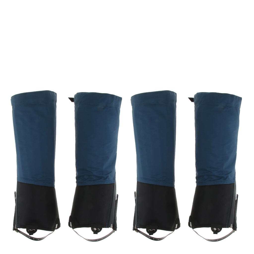 4pcs Waterproof Walking Trekking Gaiters Boots Cover Leggings Blue L