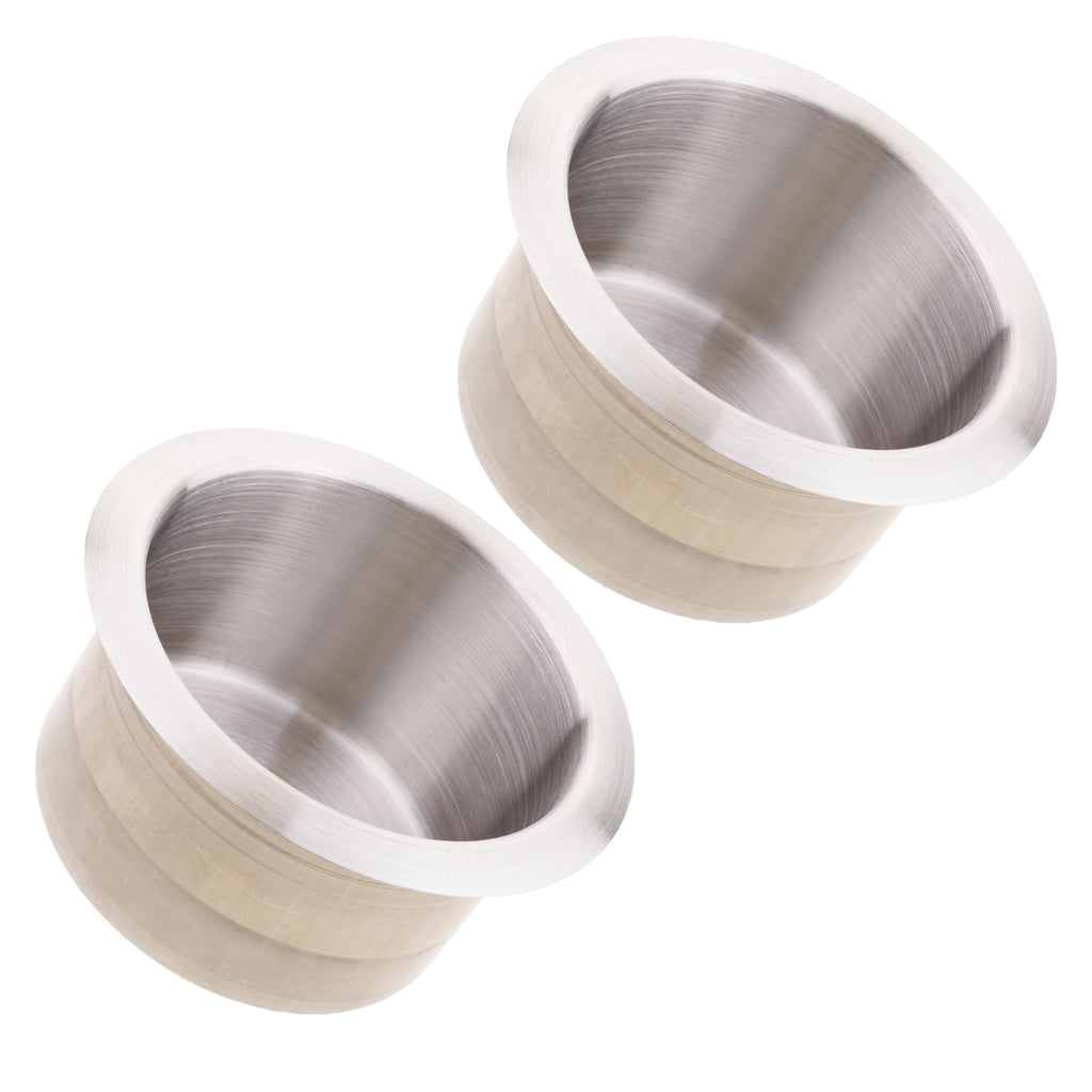 2pcs Stainless Steel Recessed Cup Drink Holder Marine Boat RV Camper 85x55mm