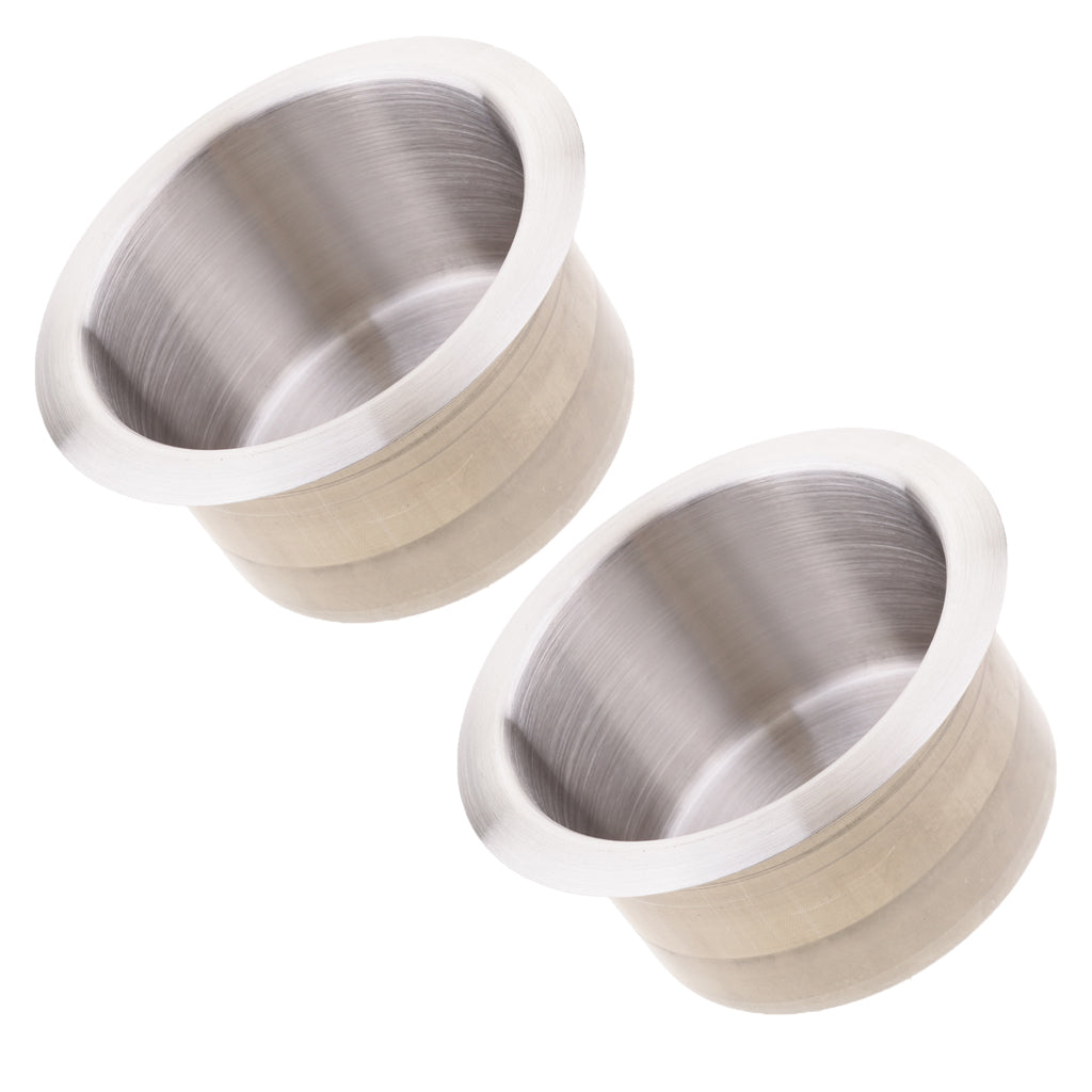 2pcs Stainless Steel Recessed Cup Drink Holder Marine Boat RV Camper 85x55mm