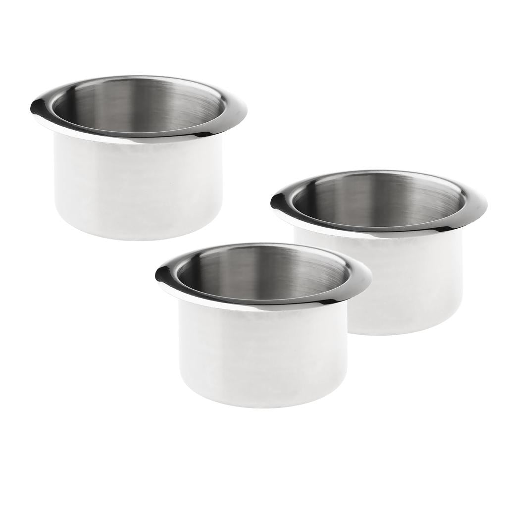 3x Stainless Steel Cup Drink Holder Polished for Marine Car Truck Camper RV