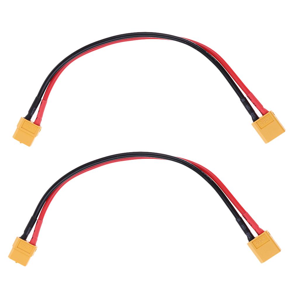2pack of XT60/XT-60 Male to Female Plug Extension Cable Lead Silicone Wire