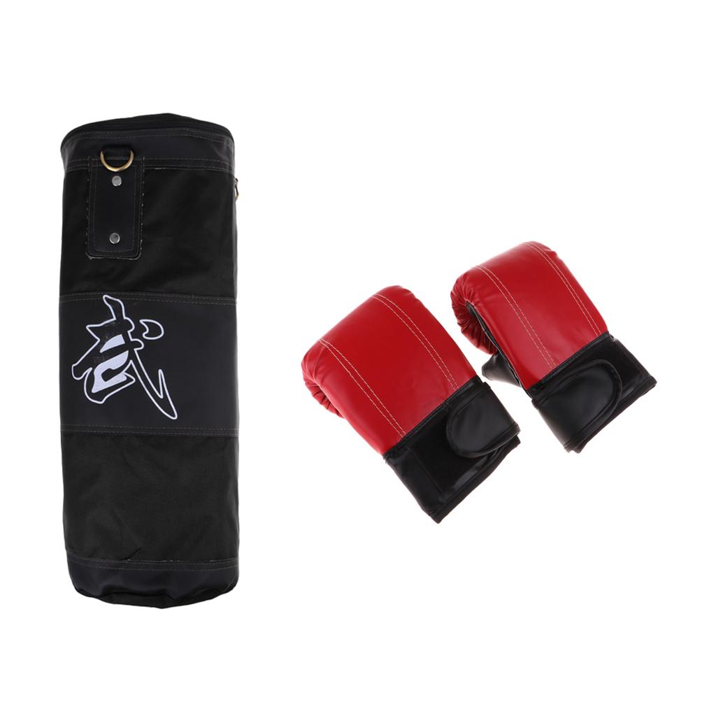 1 Piece Canvas Empty Fitness Punching Bag With PU Leather Boxing Gloves