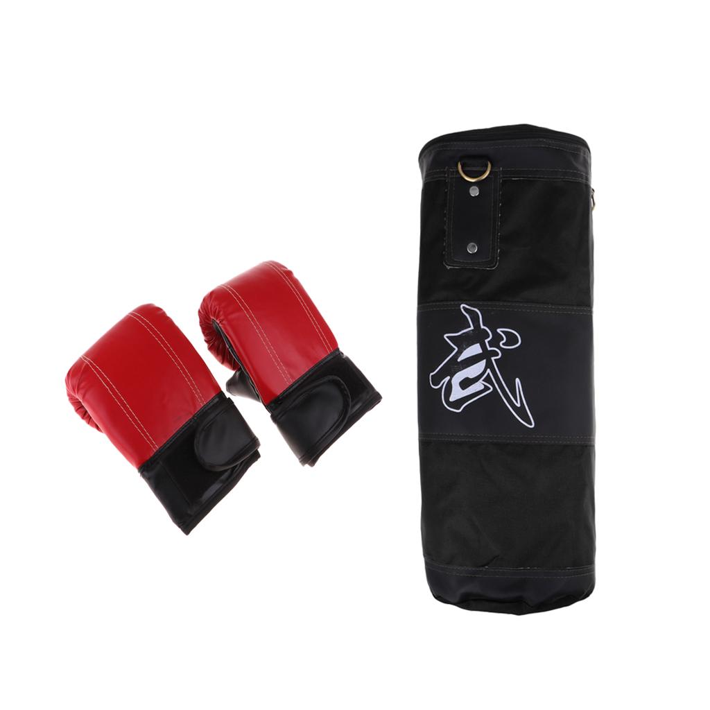 1 Piece Canvas Empty Fitness Punching Bag With PU Leather Boxing Gloves