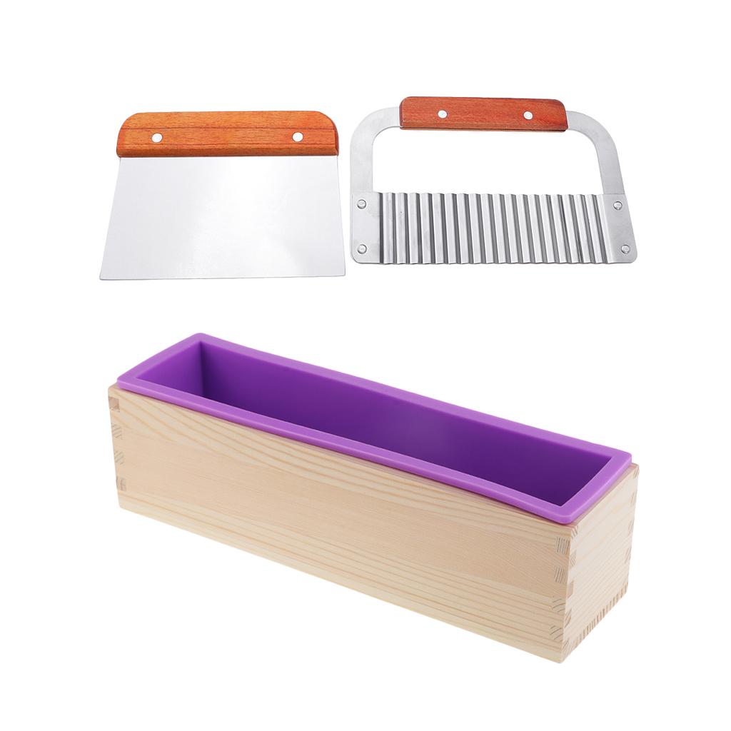 2Pcs Stainless Steel Wavy & Straight Cutter Tools & 1Pcs Silicone Loaf Mold