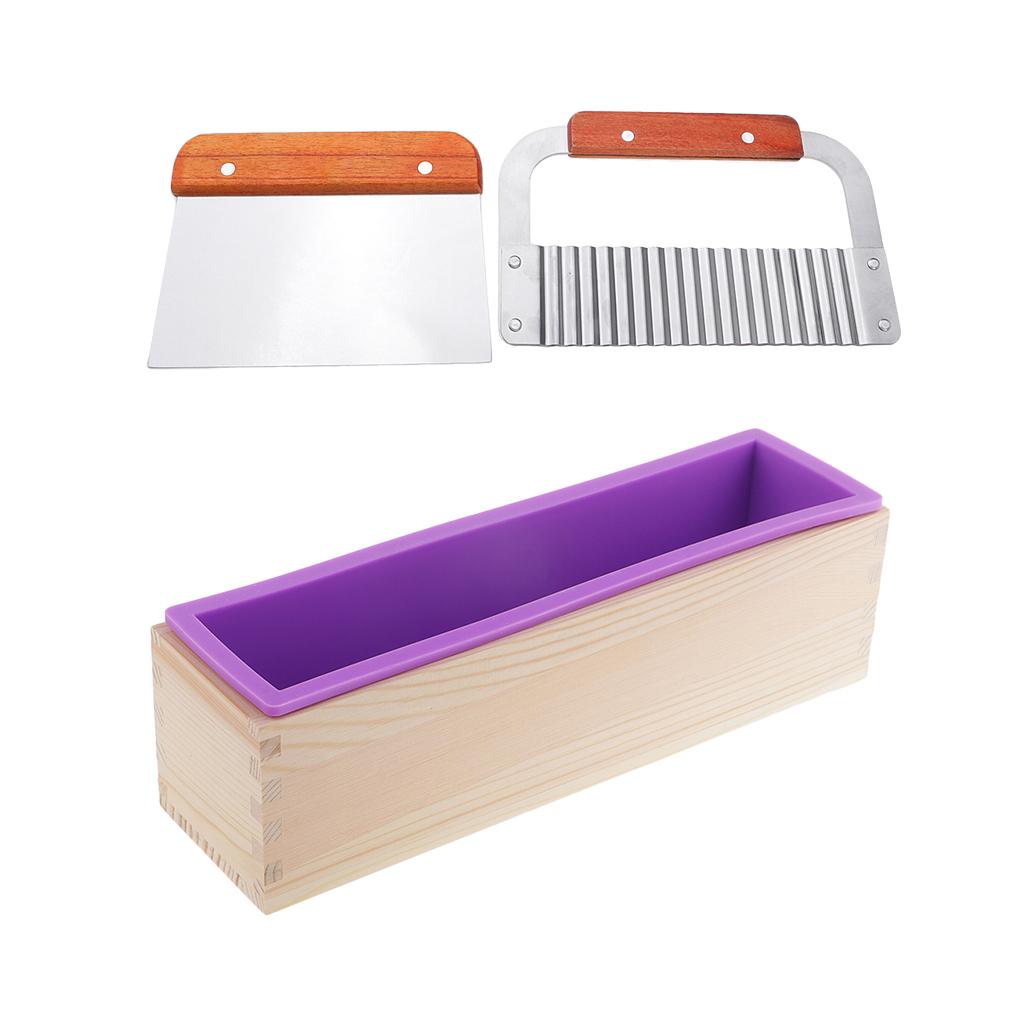 2Pcs Stainless Steel Wavy & Straight Cutter Tools & 1Pcs Silicone Loaf Mold