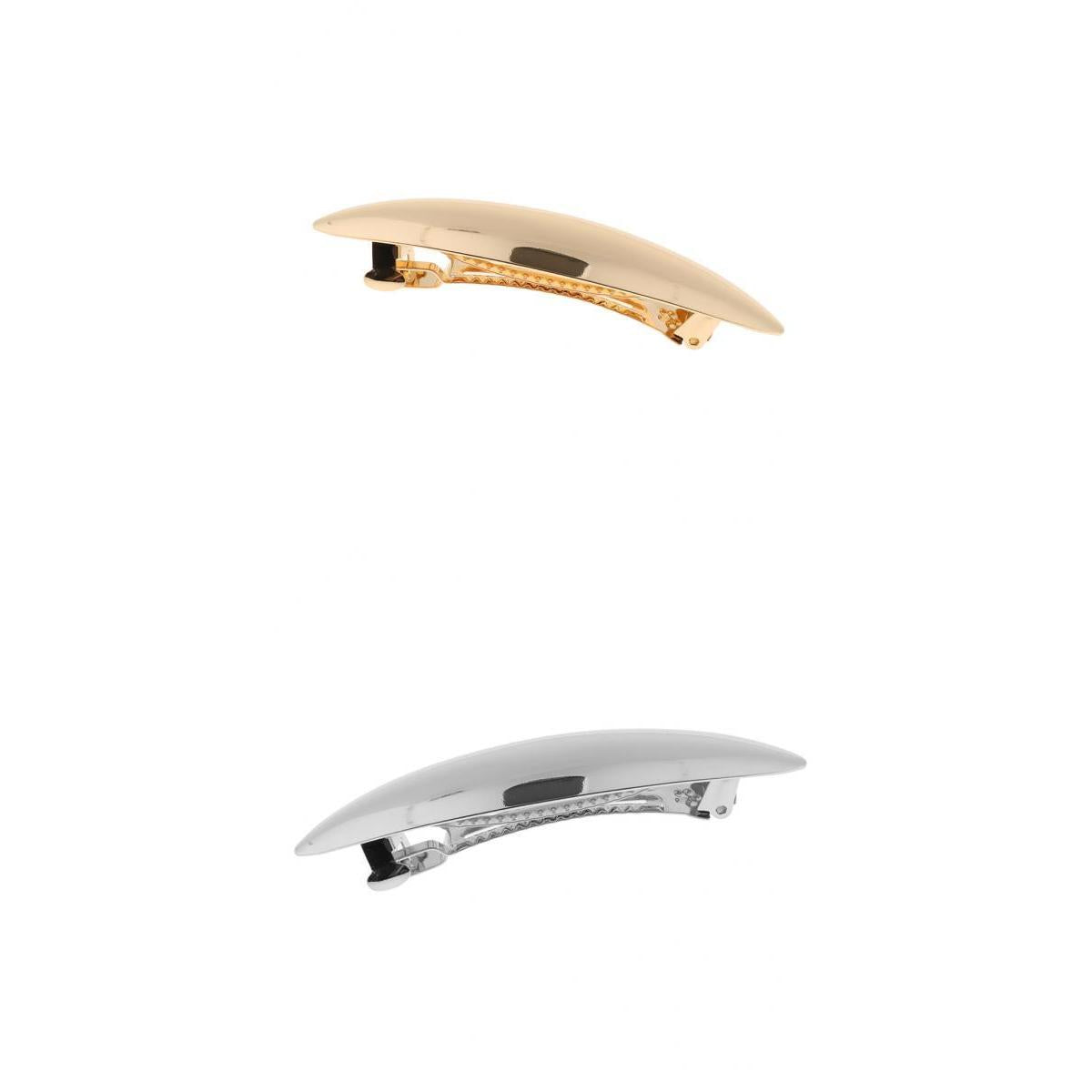 2x Metal Automatic Leaf French Barrette Large Hair Clip Pin Ponytail Holder