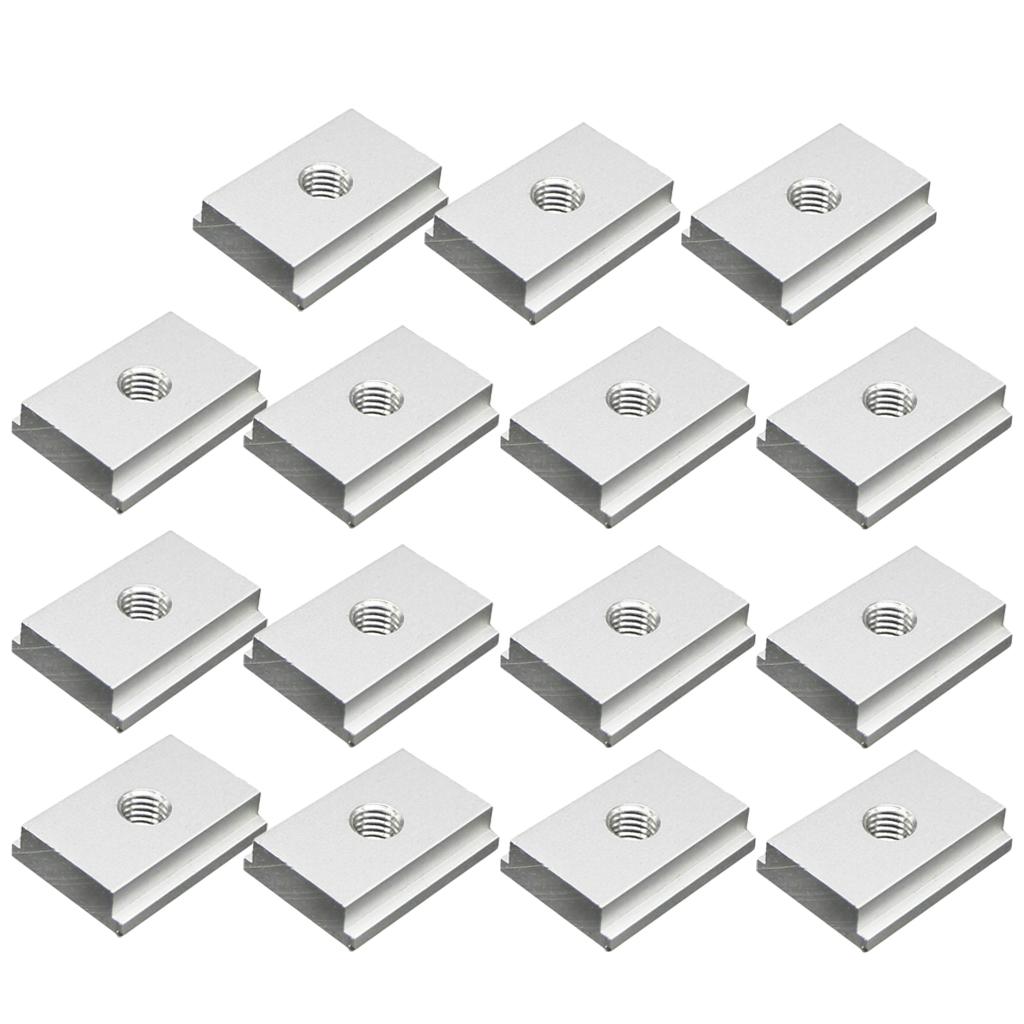 15Pcs M8# T-Slider for T-slot for Various Woodworking Jigs Aluminum Alloy