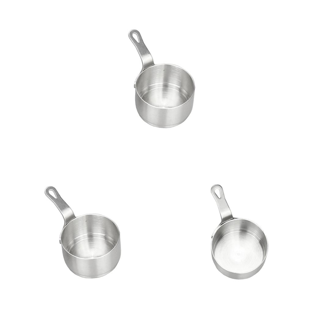 3Pcs Stainless Steel Mini Sauce Pan Nonstick Milk Pan Kitchen Tools 50ml