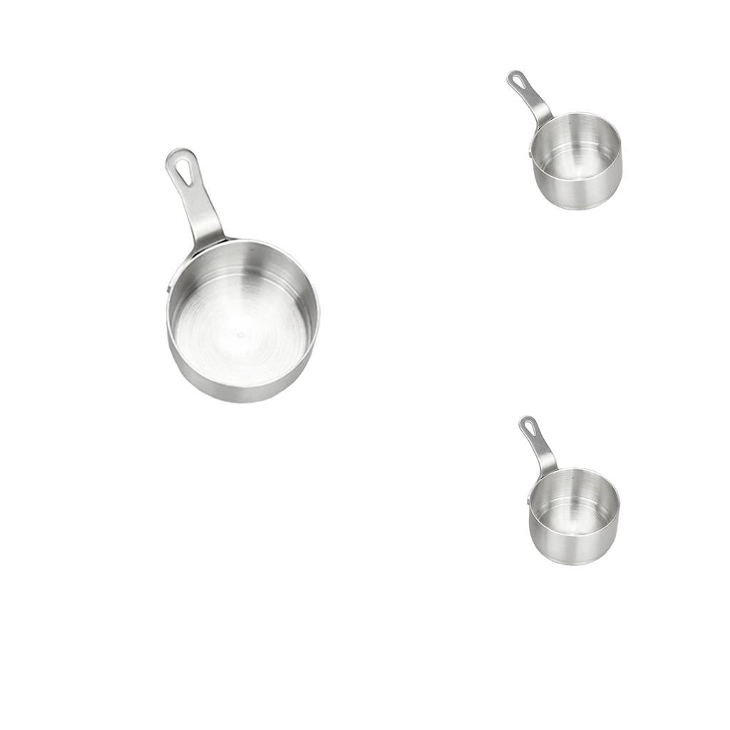 3Pcs Stainless Steel Mini Sauce Pan Nonstick Milk Pan Kitchen Tools 50ml