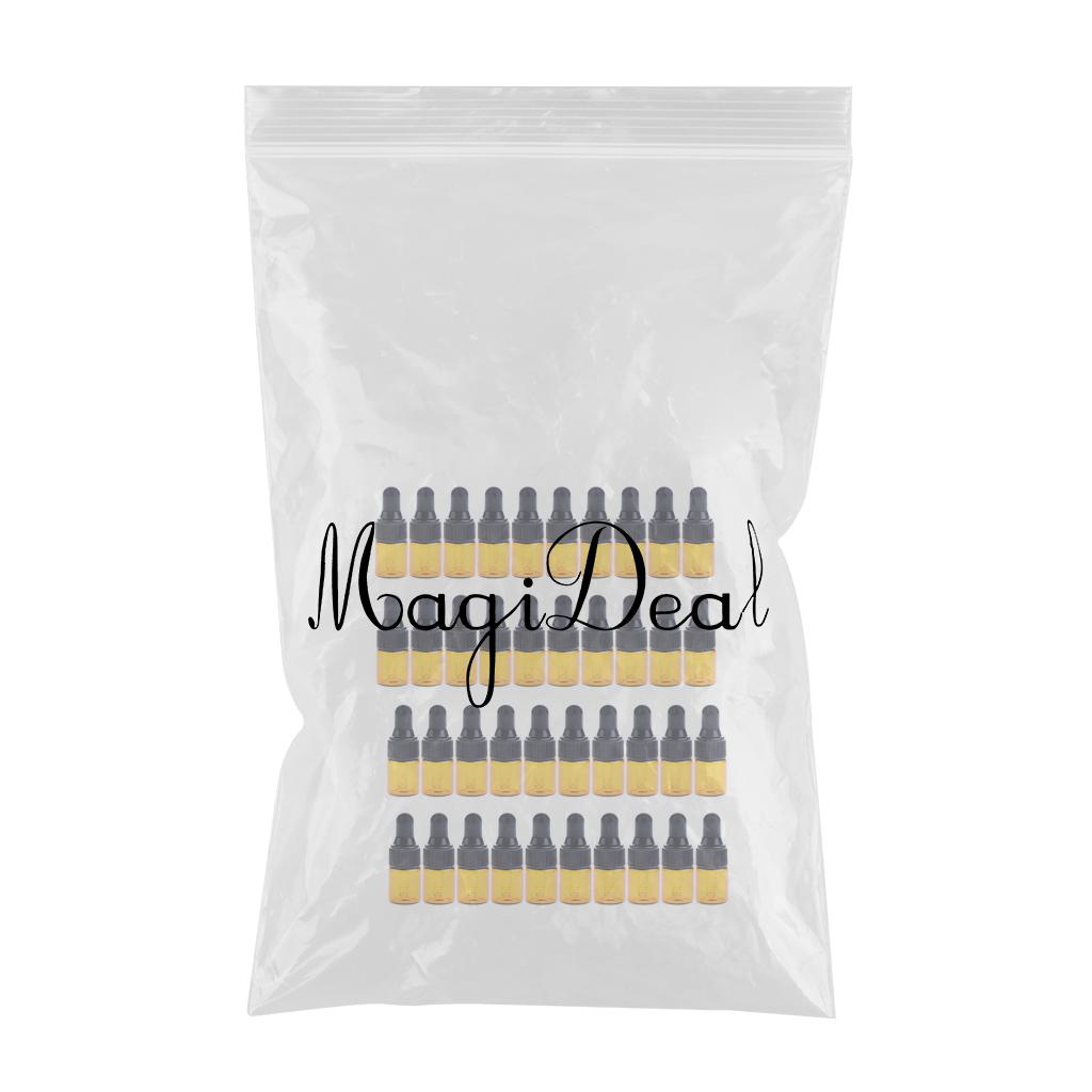 40 Pieces Mini Refillable Glass Dropper Bottle for Essential Oils 1ML 2ML