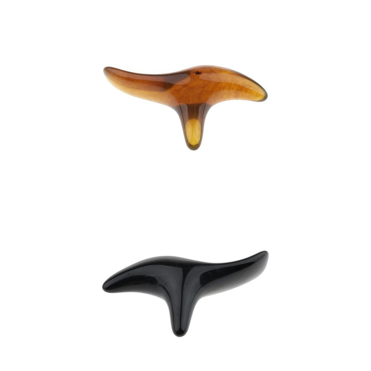 2Pcs Triangle Shaped Handheld Scraping Acupuncture Foot Massage Stick Tool
