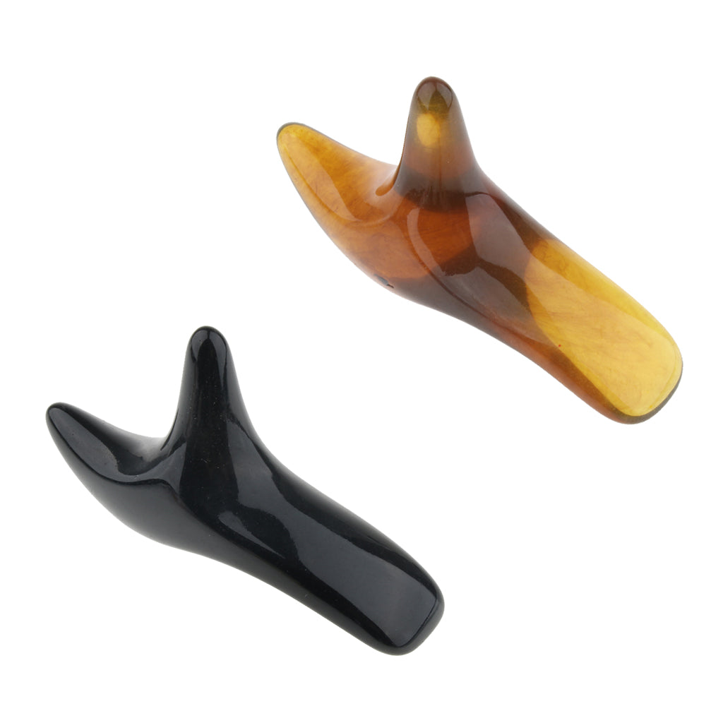 2Pcs Triangle Shaped Handheld Scraping Acupuncture Foot Massage Stick Tool