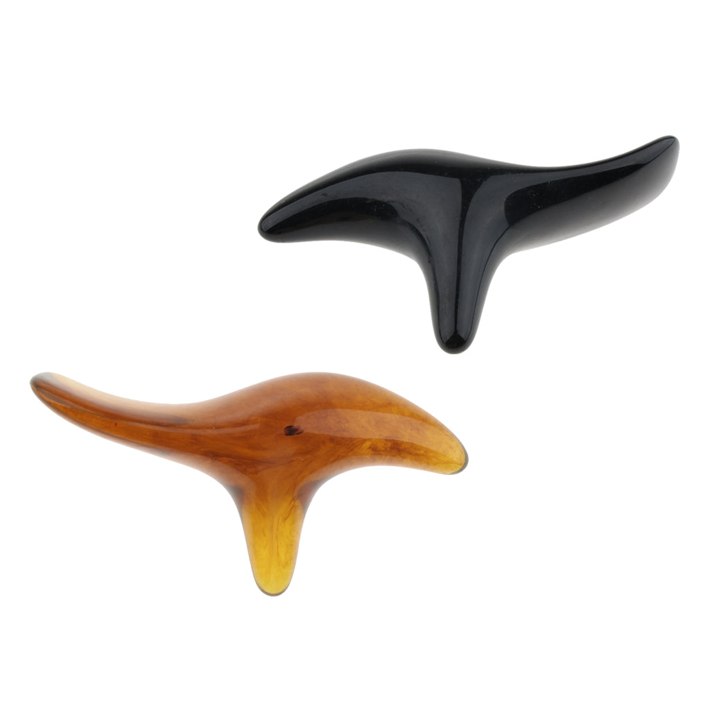 2Pcs Triangle Shaped Handheld Scraping Acupuncture Foot Massage Stick Tool