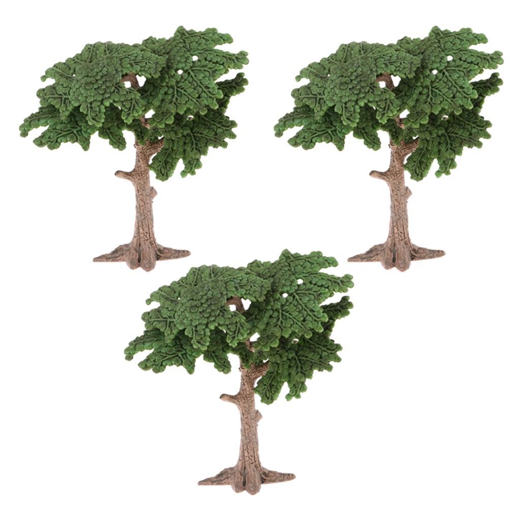 3pcs Green Pine Tree Model Cypress for Mini Landscape Diorama Scenery 10cm