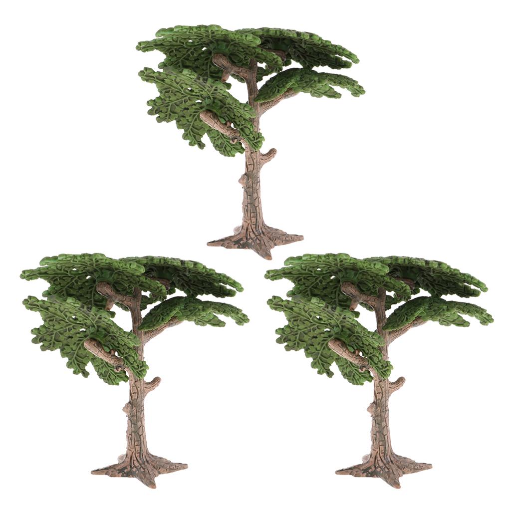 3pcs Green Pine Tree Model Cypress for Mini Landscape Diorama Scenery 10cm