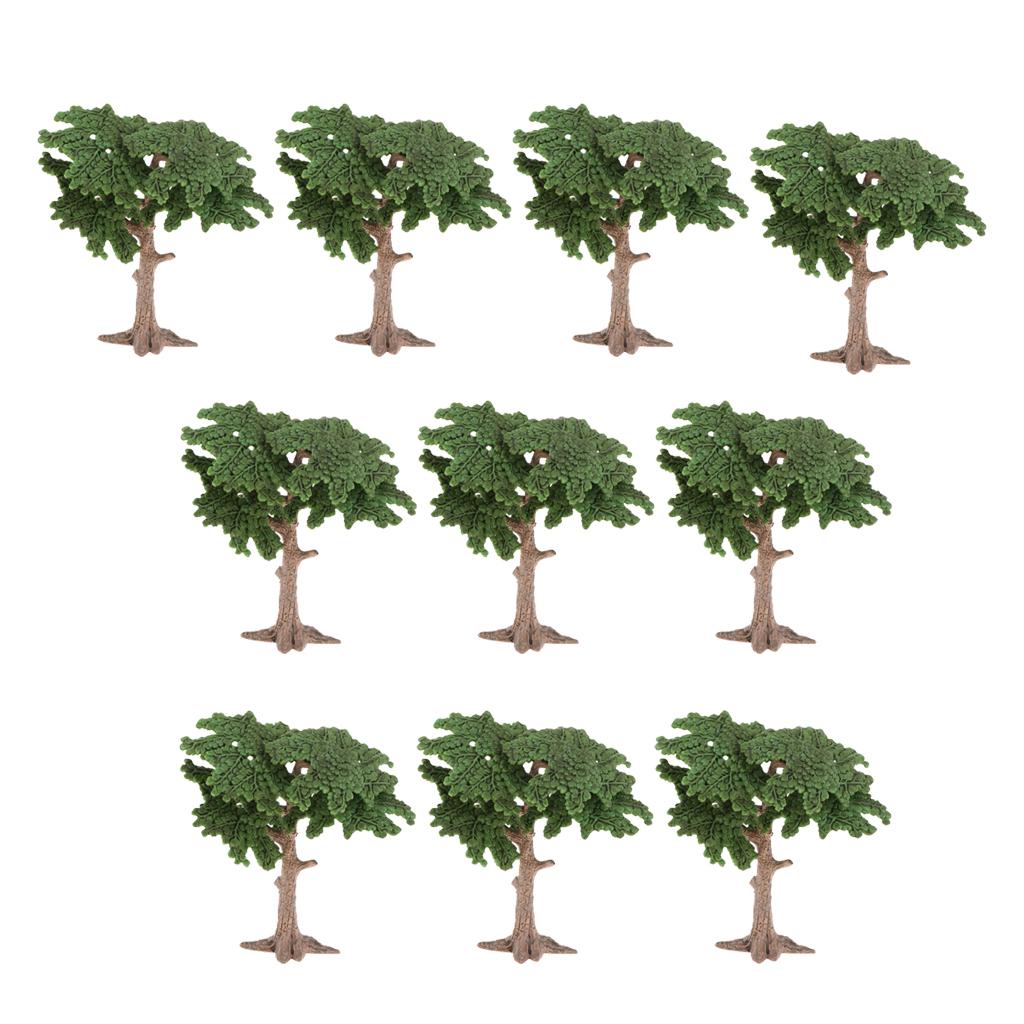 10pcs Green Pine Tree Model Cypress for Mini Landscape Diorama Scenery 10cm