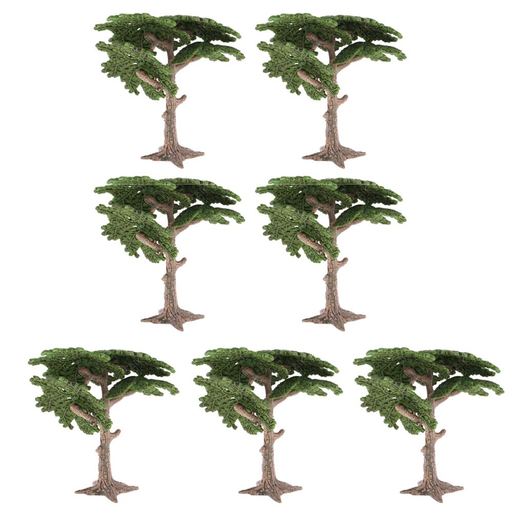 7Pcs Pine Tree Model Cycad Cypress for Landscape Diorama Scenery Layout 10cm